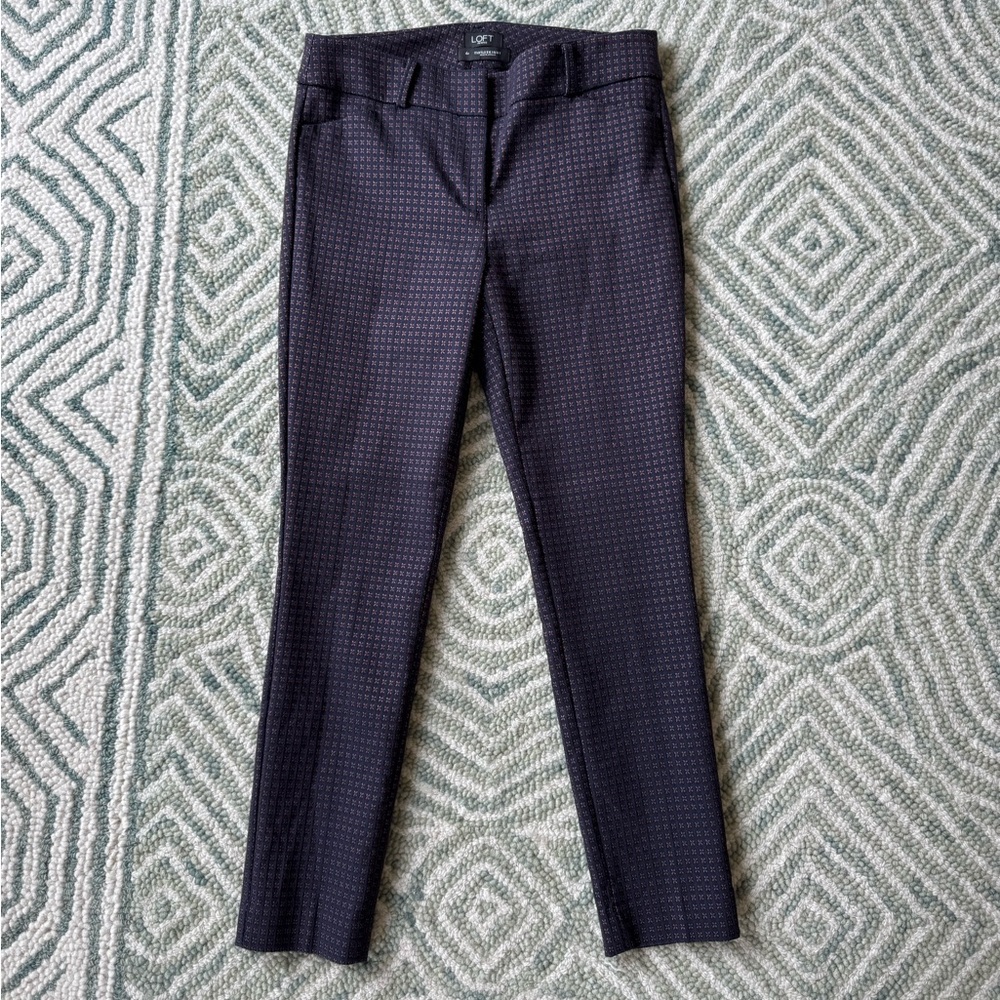 Marisa Skinny Navy Jacquard Pant 4P